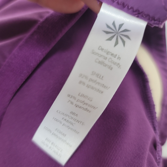 Athleta support bra tank top style number 736639 Eggplant purple ruched side 34D - Picture 6 of 6